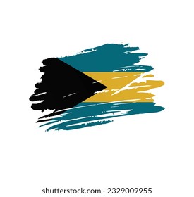 Bahamas flag - nation vector country flag trextured in grunge scratchy brush stroke.