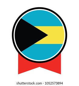 Bahamas flag, official colors and proportion correctly. National Bahamian flag. Raster illustration.