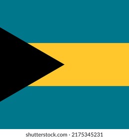 Bahamas flag, official colors. Vector illustration.