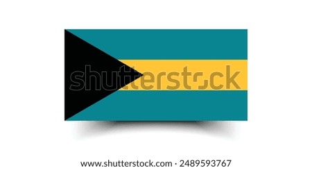 Bahamas flag. Flag of Bahamas. The official ratio. Flag icon. Standard color. Standard size. A rectangular flag. Computer illustration. Digital illustration. Vector illustration.