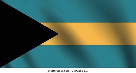 Bahamas flag. The official ratio. The wavy flag. Standard size. Standard color. Flag icon. 3d illustration. Digital illustration. Computer illustration. Vector illustration.