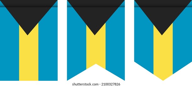Bahamas flag or pennant isolated on white background. Pennant flag icon.