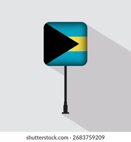 Bahamas-Flaggenpol, Vektorgrafik