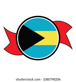 Bahamas flag in round button of icon. flag logo of Bahamas emblem isolated on white background, Bahamas national concept sign, Vector illustration.