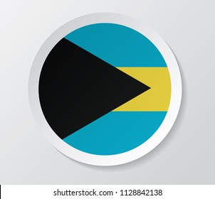 the bahamas flag vector with circle round shape