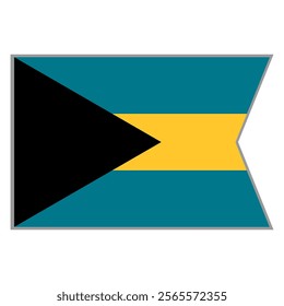 Bahamas flag vector design and illustration , National flag country with original color, Pennon flag