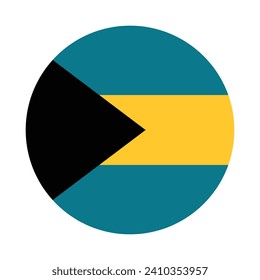 Bahamas flag vector icon design. Bahamas circle flag. Round of Bahamas flag. 