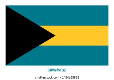Bahamas Flag Vector Illustration on White Background. Bahamas National Flag.