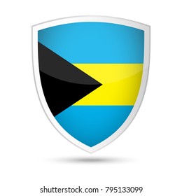 Bahamas Flag Vector Shield Icon - Illustration