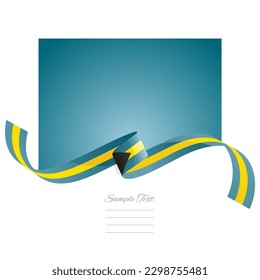 Bahamas flag vector. World flags and ribbons. Bahamian flag ribbon on abstract color background