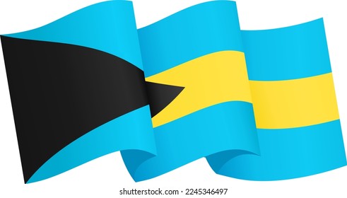 Bahamas-Flaggenwinde einzeln auf pnnnnor transparentem Hintergrund,Symbol Bahamas,Vorlage für Banner,Karte,Werbung,Werbung,Werbung,und Länderposter, Vektorgrafik