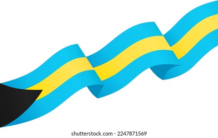 Bahamas-Flaggenwinde einzeln auf pnnnnor transparentem Hintergrund,Symbol Bahamas,Vorlage für Banner,Karte,Werbung,Werbung,Werbung,und Länderposter, Vektorgrafik