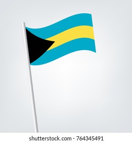  Bahamas flag waving isolated vector illustration