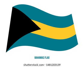 Bahamas Flag Waving Vector Illustration on White Background. Bahamas National Flag.