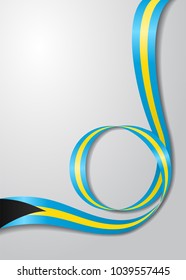Bahamas flag wavy abstract background. Vector illustration.