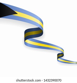 Bahamas flag wavy abstract background. Vector illustration.