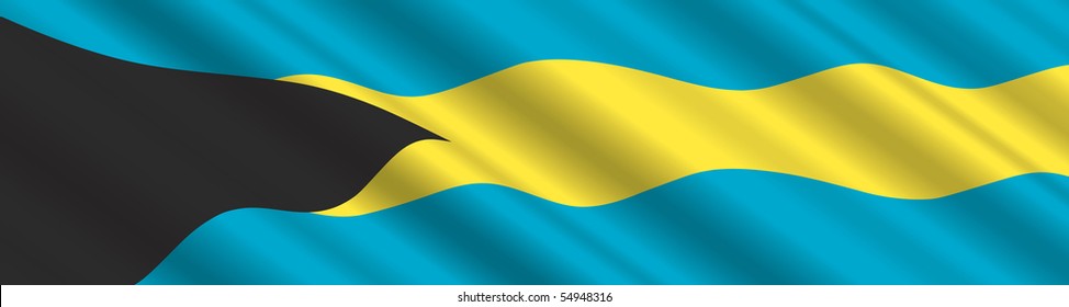 Bahamas Flag in the Wind