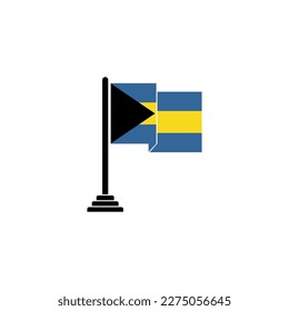 Bahamas flags icon set, Bahamas independence day icon set vector sign symbol