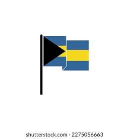 Banderas de las Bahamas conjunto de iconos Día de la Independencia de las Bahamas juego de iconos símbolo vector símbolo