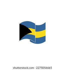 Bahamas flags icon set, Bahamas independence day icon set vector sign symbol