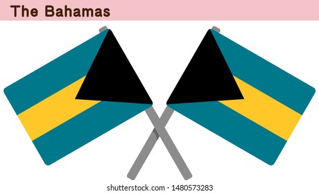 Bahamas Flags Isolated on white Background. vector illustration.