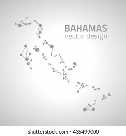 Bahamas grey vector outline map