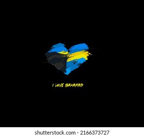 Bahamas grunge flag heart for your design.