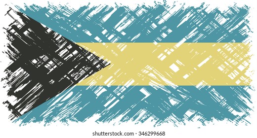 Bahamas grunge flag. Vector illustration. Grunge effect can be cleaned easily.