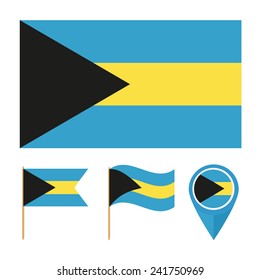Bahamas, icons for design with reference to a particular country. flag from the same series