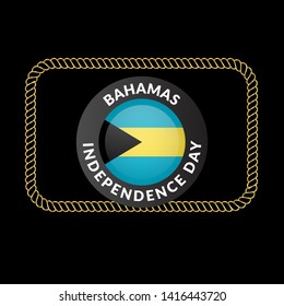 Bahamas Independence Day Vector Template Design.Bahamas Independence Day gold emblem