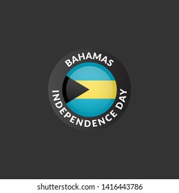 Bahamas Independence Day Vector Template Design.Bahamas Independence Day gold emblem