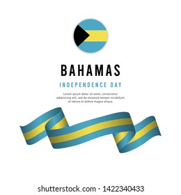 bahamas independence day vector template. Design for banner, greeting cards or print.