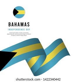 bahamas independence day vector template. Design for banner, greeting cards or print.