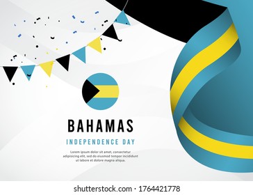 Bahamas independence day vector template.