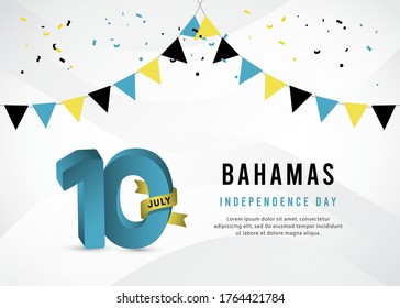 Plantilla vectorial del día de la independencia de las Bahamas.