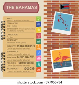 The Bahamas infographics, statistical data, sights. Vector illustration