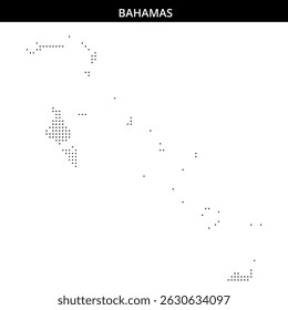 Bahamas island map with dots