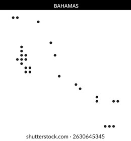 Bahamas island map with dots