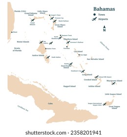 Bahamas Island Vector Map Design