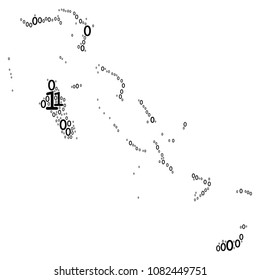 Bahamas Islands Map collage icon of zero and null digits in various sizes. Vector digits are organized into Bahamas Islands Map collage design concept.