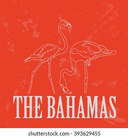 The Bahamas landmarks. Retro styled image. Vector illustration