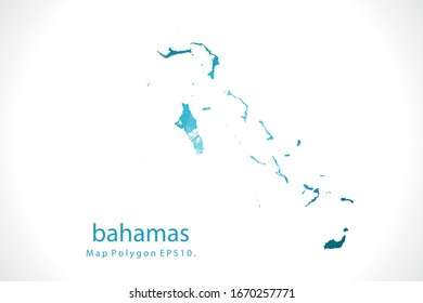 bahamas Map Abstract geometric rumpled triangular low poly style gradient graphic on white background