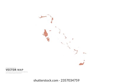 Mapa de Bahamas - naranja de estilo abstracto aislado en fondo blanco para vector de diseño.
