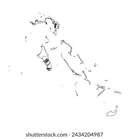 Bahamas Karte mit administrativen Abteilungen. Vektorgrafik.