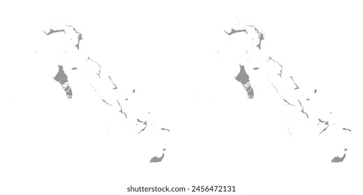 Bahamas map with administrative divisions. Vector illustration.