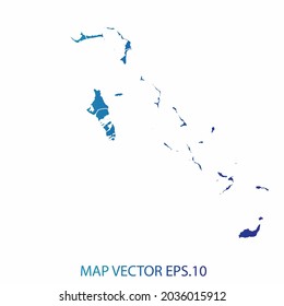 Bahamas map, blue gradient color , infographic style , on white background with Map World. Wire frame 3D mesh , map 3D,