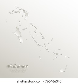 Bahamas map card paper 3D natural vector