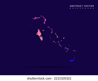 The Bahamas map of Colorful gradient style vector Illustration.