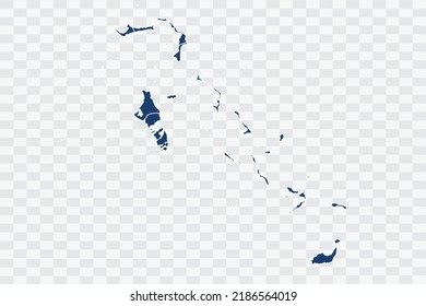 Bahamas Map dark blue Color on White Background quality files Color 