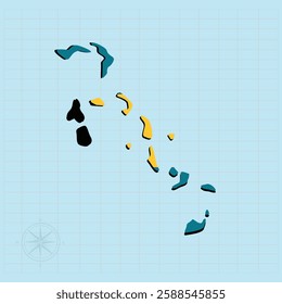 The bahamas map Design Vector illustration graphic
